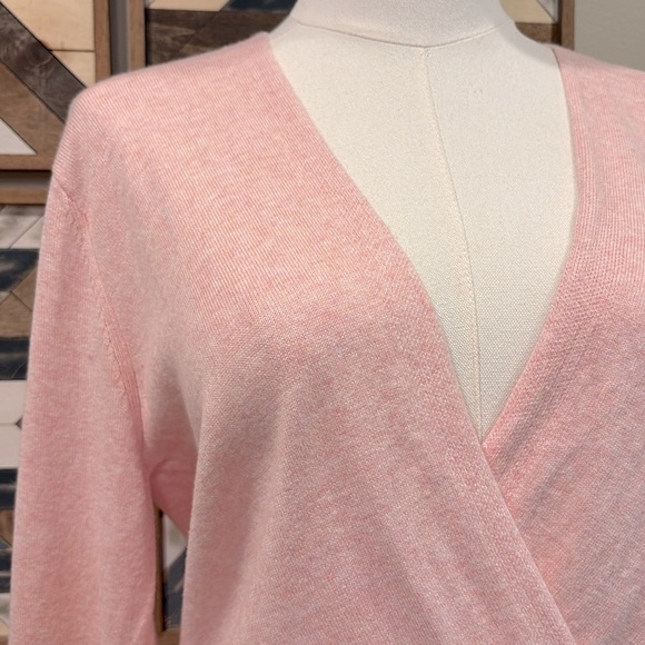 Lululemon Crossover Ribbed Waist Sweater Cotton Cashmere Heathered Dew Pink 4 - Picture 2 of 9